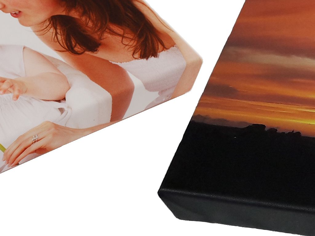 Canvas print edging options